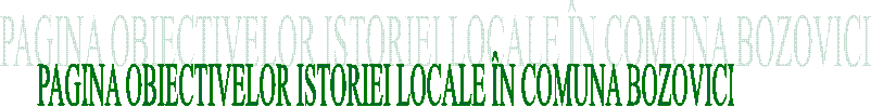 PAGINA OBIECTIVELOR ISTORIEI LOCALE &Icirc;N COMUNA BOZOVICI