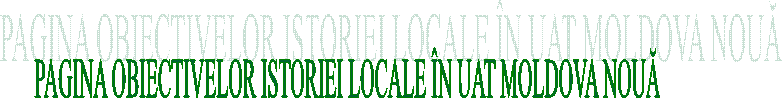 PAGINA OBIECTIVELOR ISTORIEI LOCALE &Icirc;N UAT MOLDOVA NOUĂ