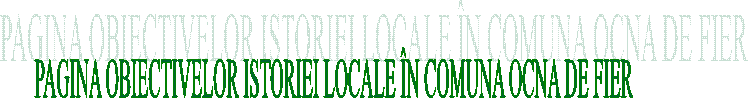 PAGINA OBIECTIVELOR ISTORIEI LOCALE &Icirc;N COMUNA OCNA DE FIER
