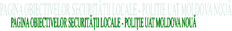 PAGINA OBIECTIVELOR SECURITĂȚII LOCALE - POLIȚIE UAT MOLDOVA NOUĂ